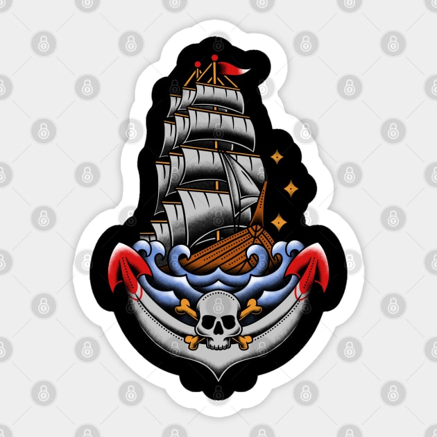 Anchor Ship Tattoo Style Sticker by noorshine